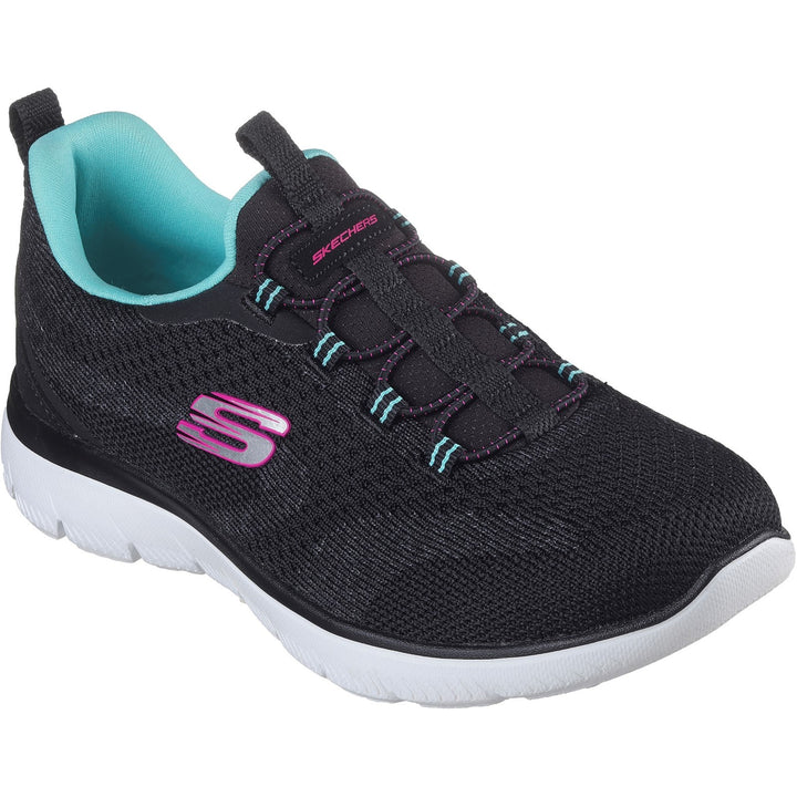 Women's Wide Fit Skechers 150120 Summits New Nature Trainers in Black/Multi - Image 1