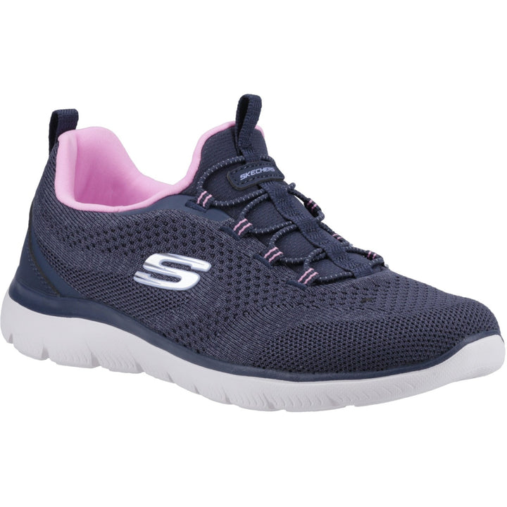 Women's Wide Fit Skechers 150120 Summits New Nature Trainers in Black/Multi - Image 1