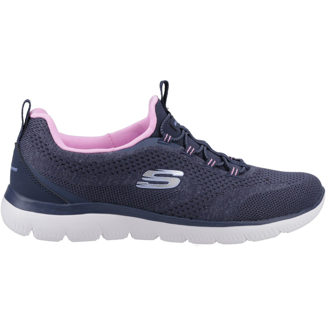 Women's Wide Fit Skechers 150120 Summits New Nature Trainers in Black/Multi - Image 6
