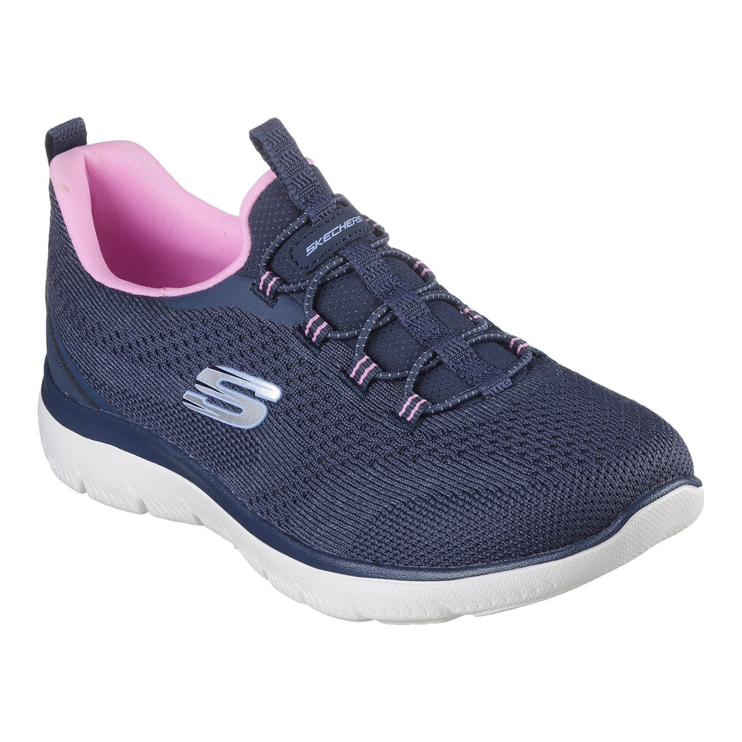 Women's Wide Fit Skechers 150120 Summits New Nature Trainers in Black/Multi - Image 7