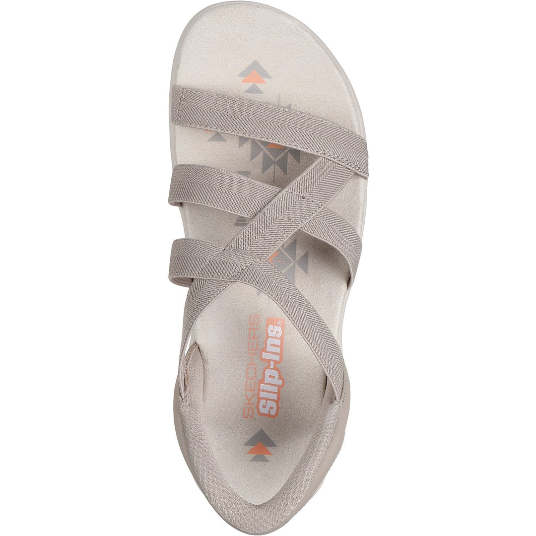 Women's Wide Fit Skechers 163460 Slip-ins Reggae Slim Stretch Flex Sandals