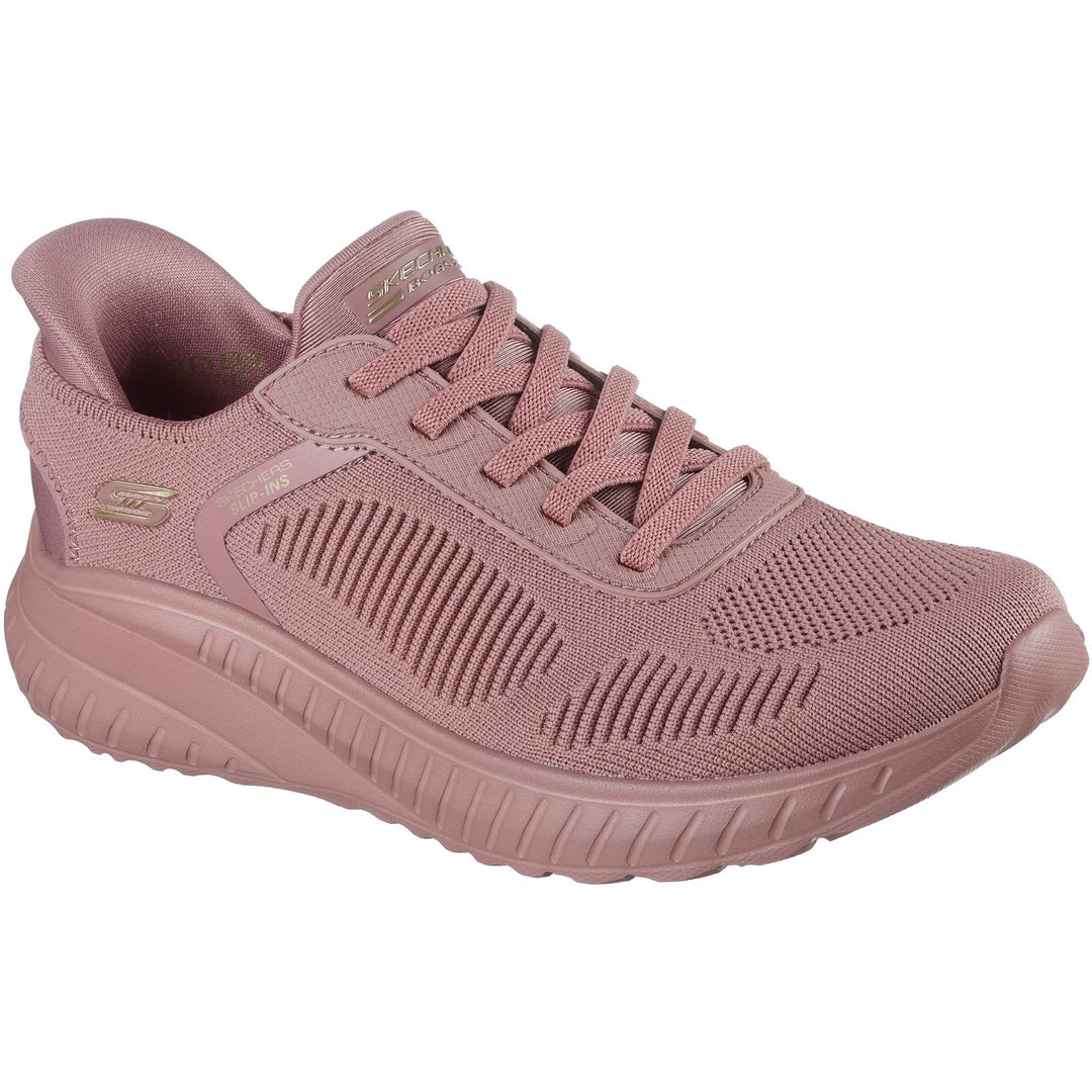 Women's Wide Fit Skechers Slip-ins 117497 Waves Bobs Sport Squad Trainers in Black - Image 15
