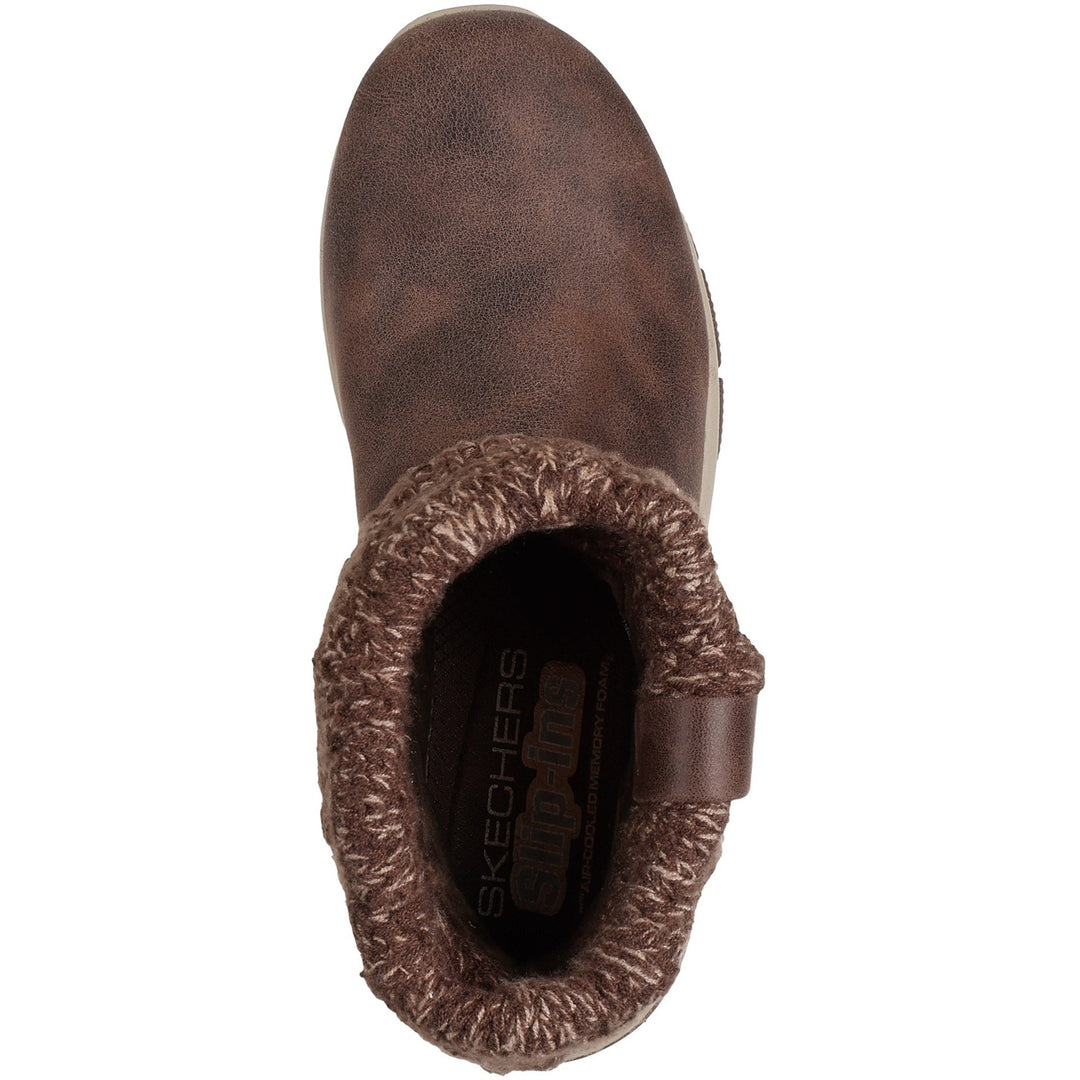 Women's Wide Fit Skechers 168033 Slip-ins Easy Going Cozy Weather 2 Boots