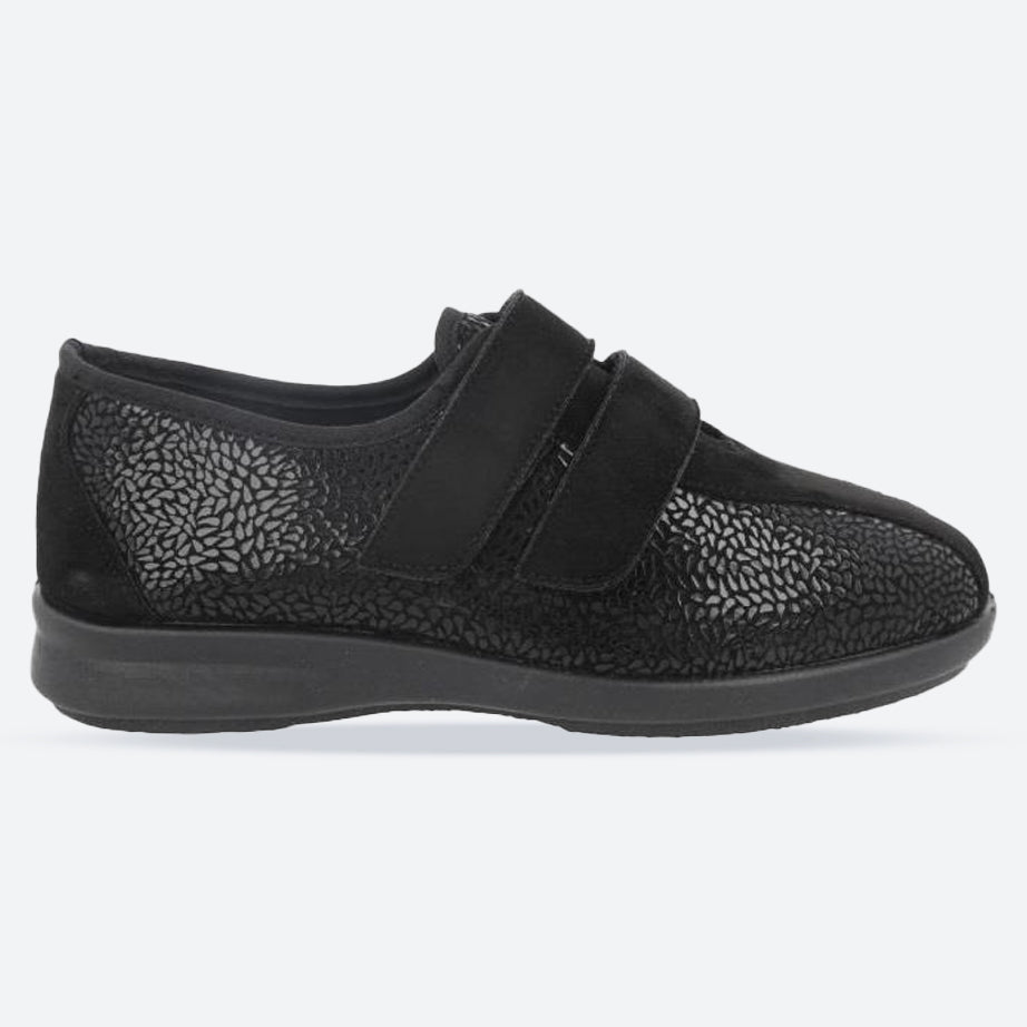 Women's Wide Fit DB Moon Wide Fit Shoes in Black Stretch - Image 1