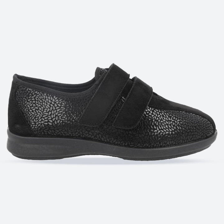 Women's Wide Fit DB Moon Wide Fit Shoes in Black Stretch - Image 1