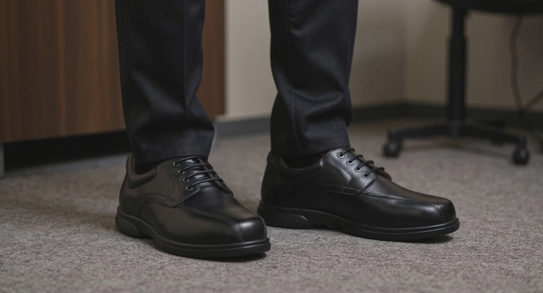 Mens Wide Fit Tredd Well Ross Shoes in Black - Image 3