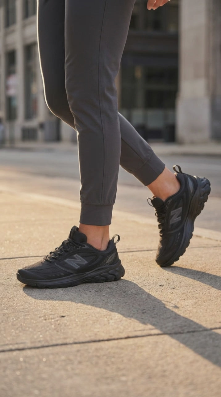 Womens Wide Fit New Balance M410 Fresh Foam Trail Trainers in Black - Image 1