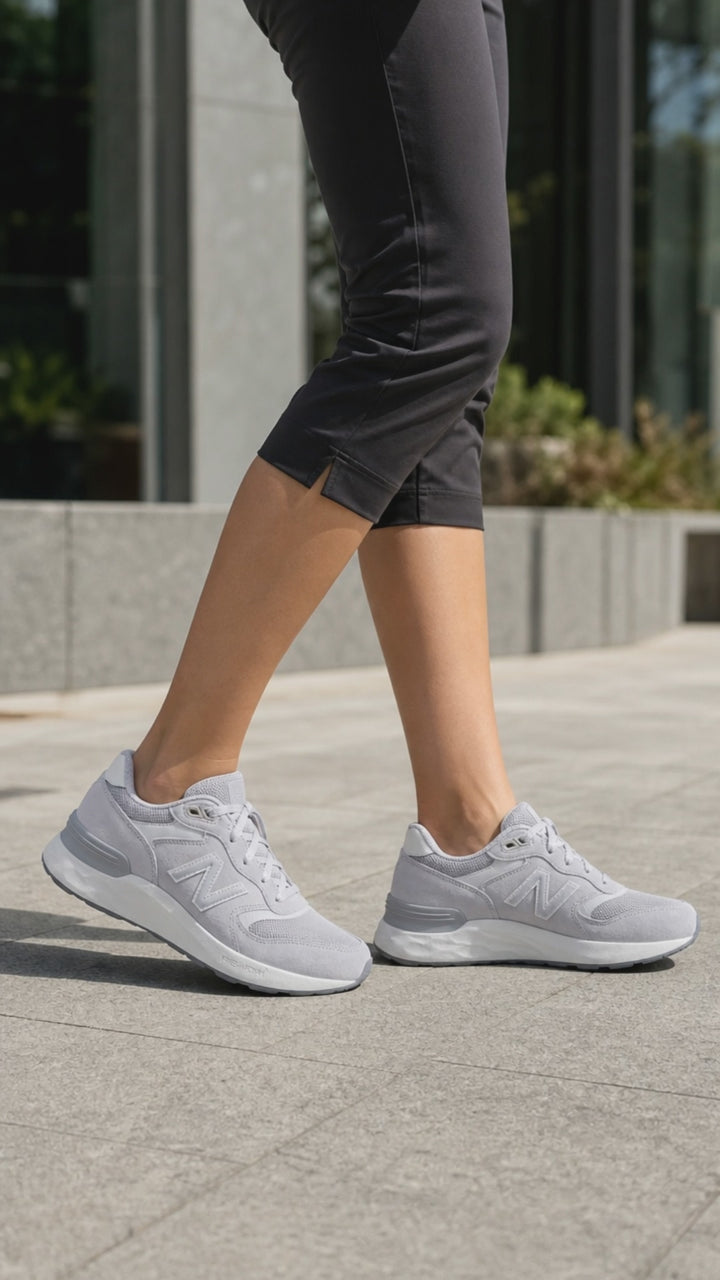 Women's Wide Fit New Balance WW880B Walking/Running Trainers - Fresh Foam in Black/White - Image 1