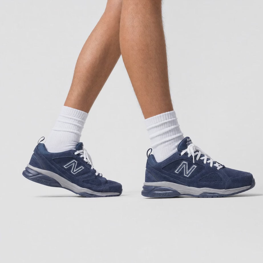 Mens New Balance Wide Fit MX624NV4 Navy Trainers - By Wide Fit Shoes ABZORB in Navy - Image 3
