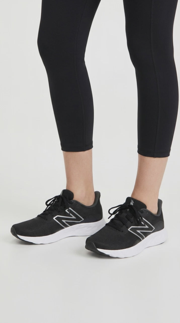 Women's Wide Fit New Balance 411V3 Walking and Running Trainers in Black - Image 1