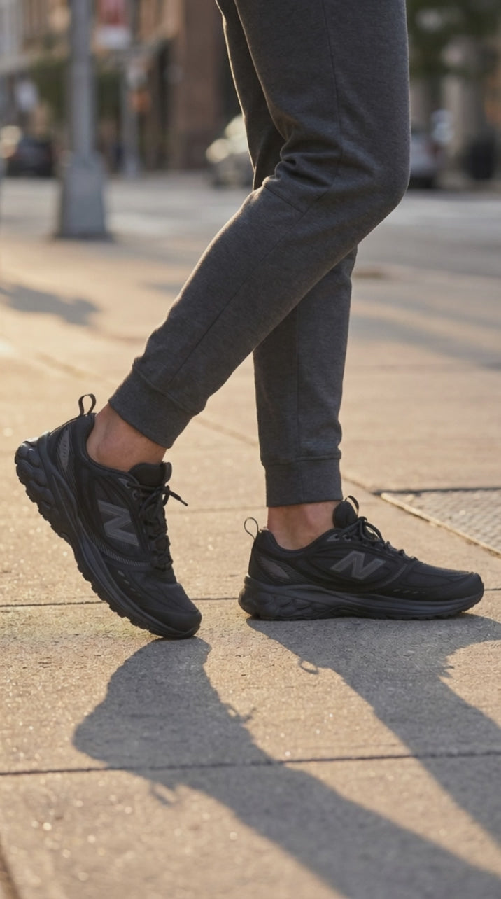 Mens Wide Fit New Balance M4105FS Fresh Foam Trail Trainers - Black in Black - Image 1