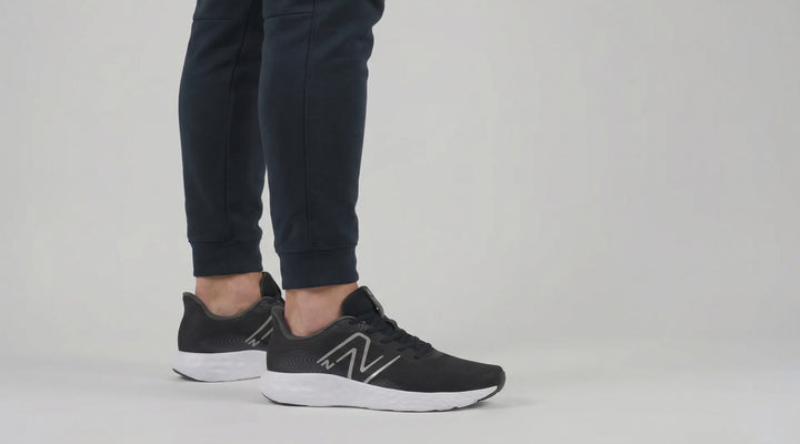Men's Wide Fit New Balance M411LB3 Walking and Running Trainers - Black/White in Black/White - Image 1