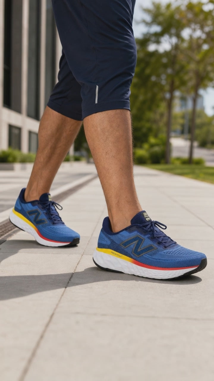 Men's Wide Fit New Balance MEVOZLH4 Walking/Running Trainers - Fresh Foam in Sea Stone - Image 3