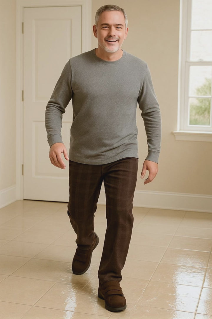 Mens Wide Fit Tredd Well Stanley Velcro Slippers