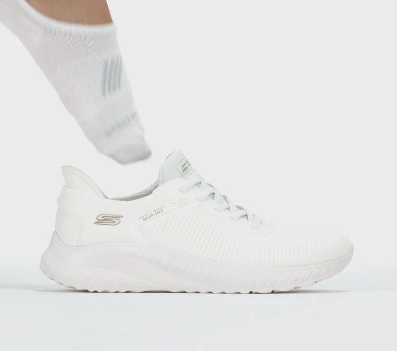 Women's Wide Fit Skechers 117497W Slip-ins Sport Squad Chaos Trainers