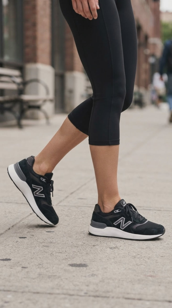 Women's Wide Fit New Balance WW880B Walking/Running Trainers - Fresh Foam in Black/White - Image 1