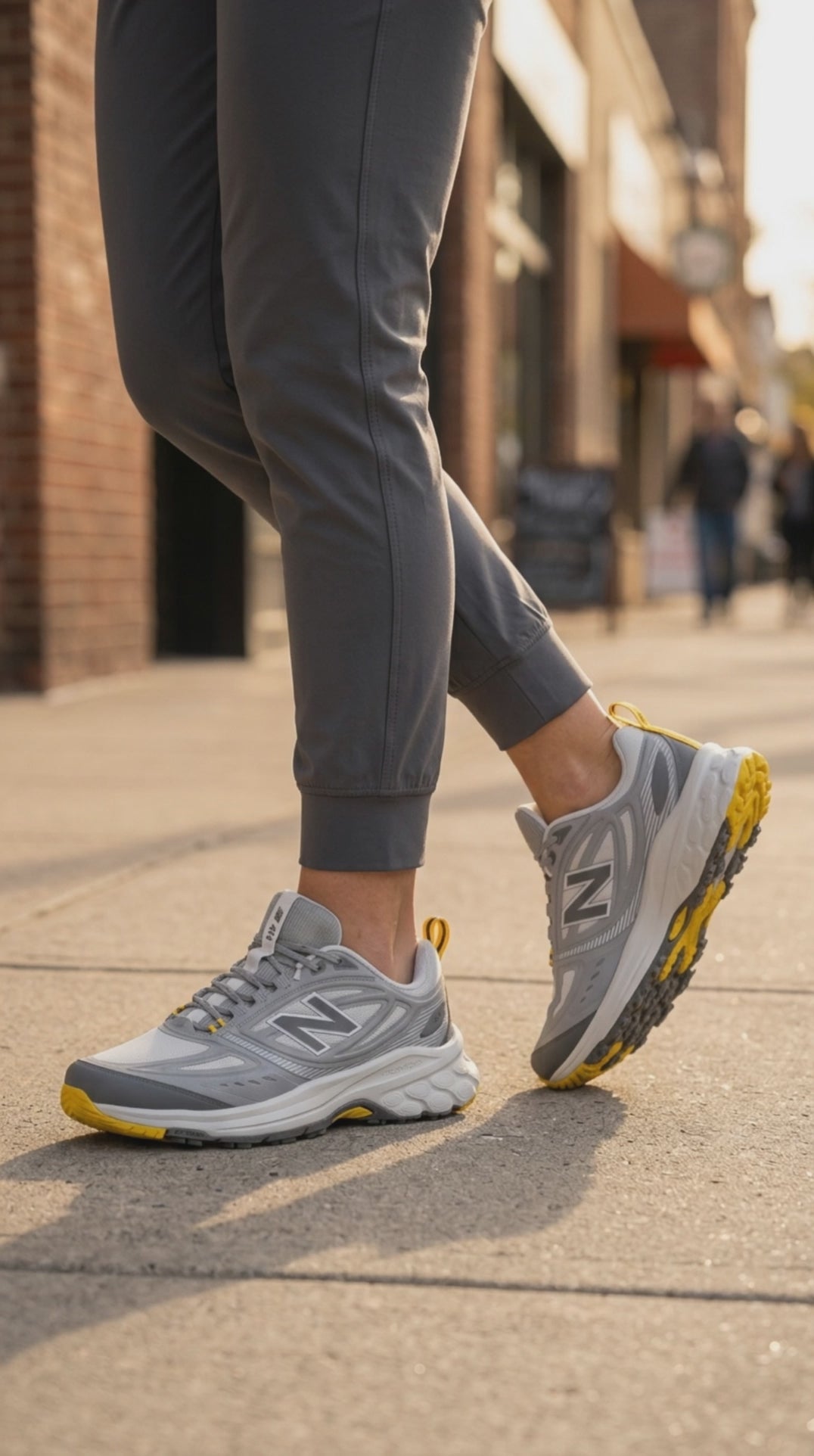 Womens Wide Fit New Balance M4105G0 Fresh Foam Trail Trainers in Grey - Image 3
