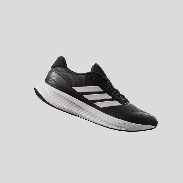 Women's Wide Fit Adidas Runfalcon 5 IE0556 Walking/Running Trainers in Black/White - Image 4