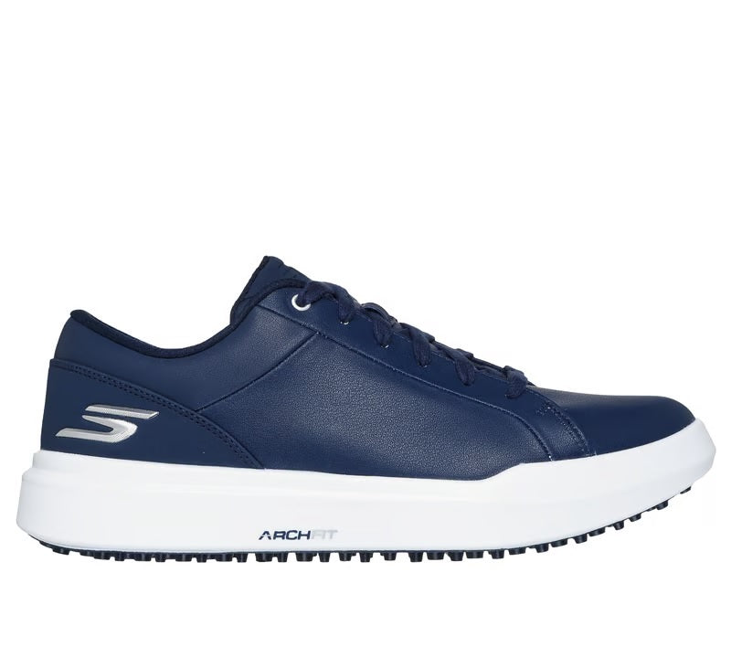 Men's Relaxed Fit Skechers 214128 Go Golf Drive 6 Waterproof Trainers in Black/White - Image 7
