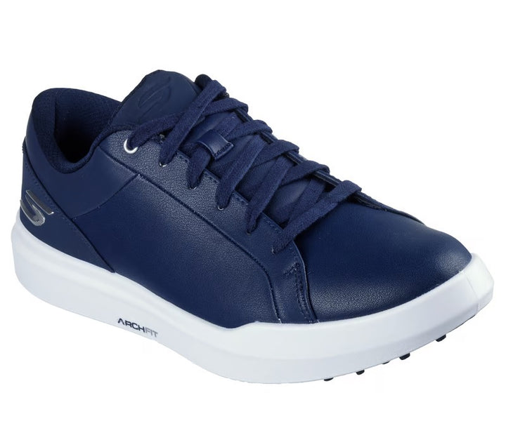 Men's Relaxed Fit Skechers 214128 Go Golf Drive 6 Waterproof Trainers in Black/White - Image 1