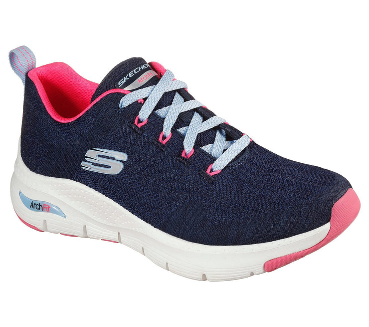 Womens Wide Fit Skechers Comfy Wave 149414 Arch Fit Trainers
