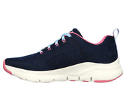 Womens Wide Fit Skechers Comfy Wave 149414 Arch Fit Trainers