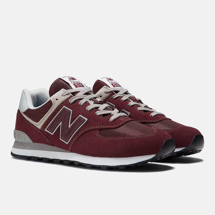 Women's Wide Fit New Balance  ML574EVM Running Trainers - Exclusive - Burgundy/White ENCAP