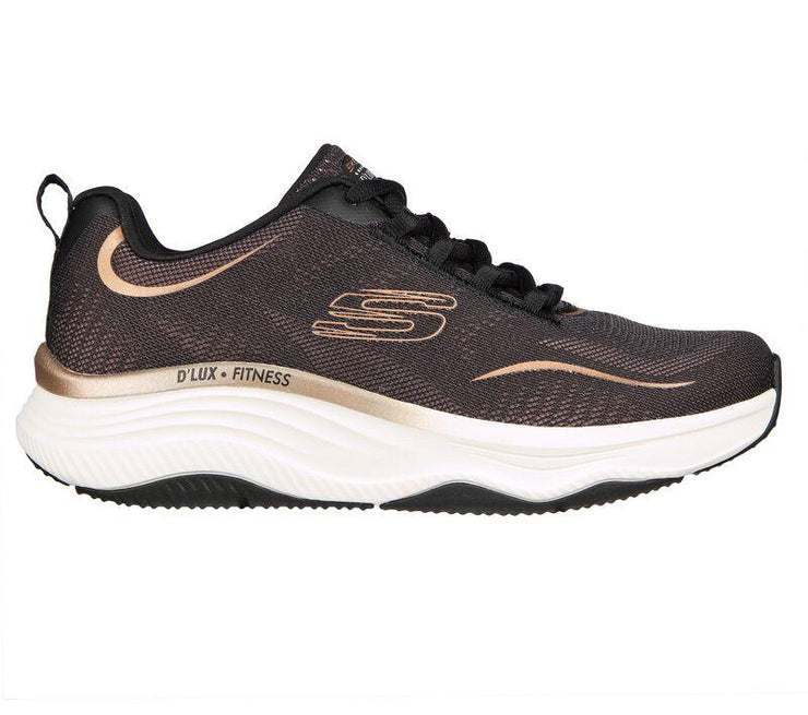 Women's Wide Fit Skechers 149837 D'lux Fitness Pure Glam Walking Trainers