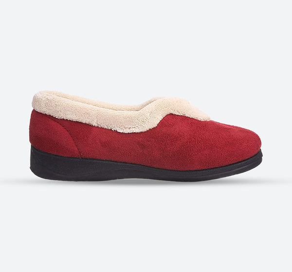 Red Wider Cosy Slippers Carmen by Padders Wide Fit Shoes Wide Fit Shoes UK