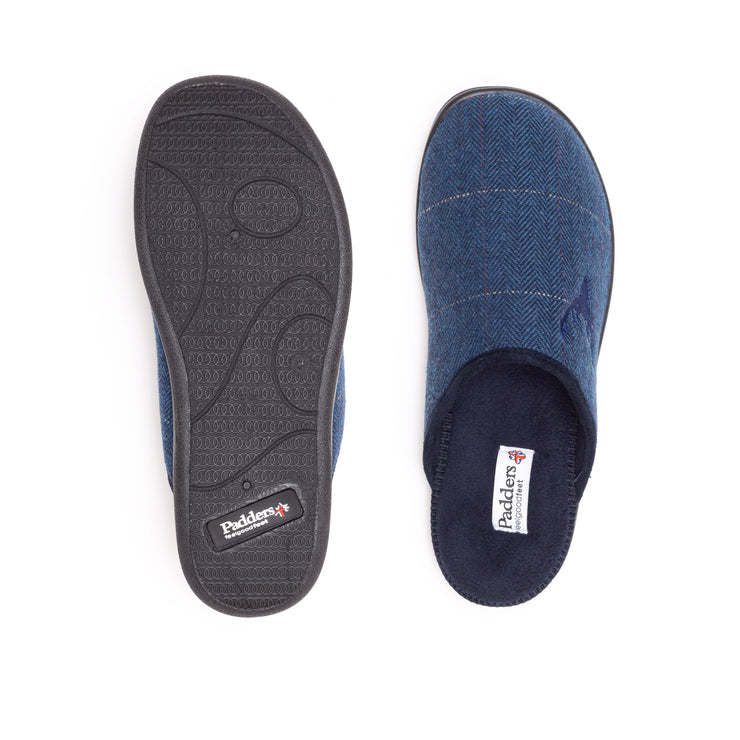 Mens Wide Fit Padders Stag Mule Slippers | Padders | Wide Fit Shoes