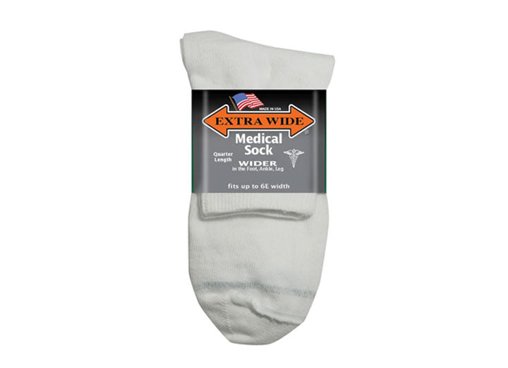 Mens Extra Wide 5820 Comfort Fit Quarter Medical Socks