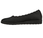 Womens Wide Fit Skechers 158156 Cleo Flex Wedge Spellbind Slip On Shoes