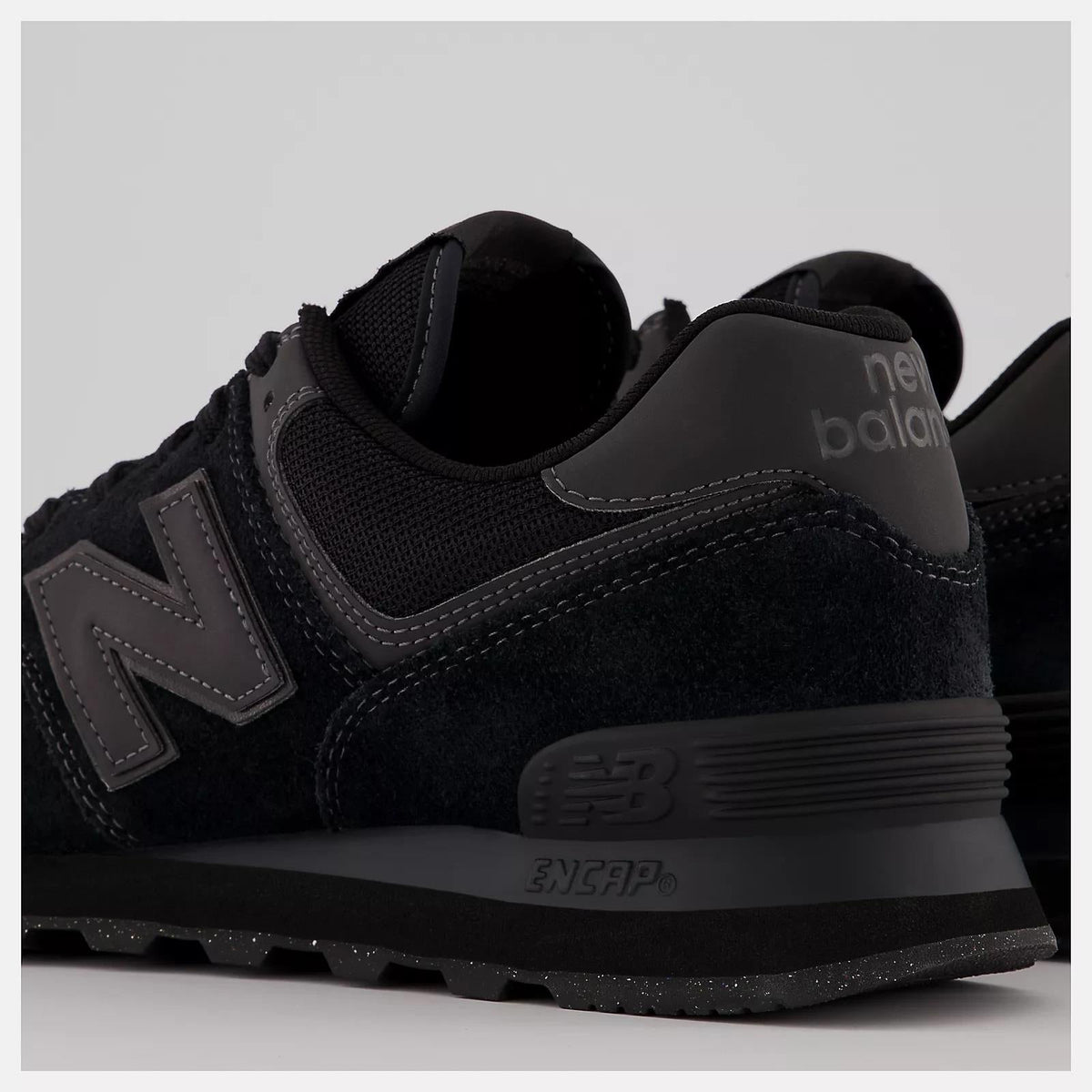 Women's Wide Fit New Balance ML574EVE Walking/Running Trainers - Exclusive - Black ENCAP in Black - Image 7