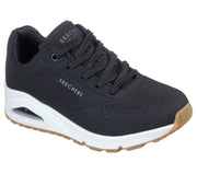 Women's Wide Fit Skechers 73690 Uno - Stand On Air Walking Street Wear Trainers