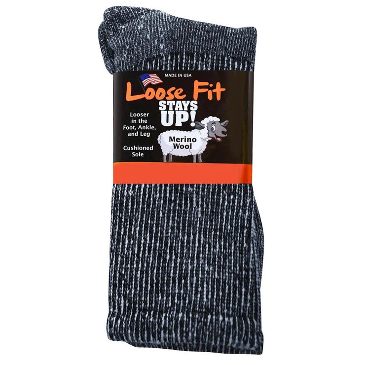 Mens Loose Fit 392 Merino Wool Crew Hiking Socks