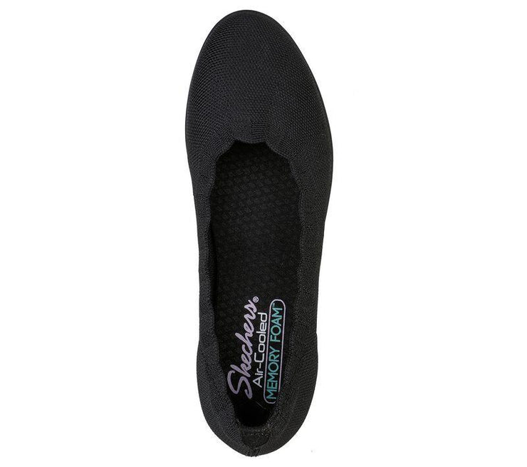 Womens Wide Fit Skechers 158156 Cleo Flex Wedge Spellbind Slip On Shoes