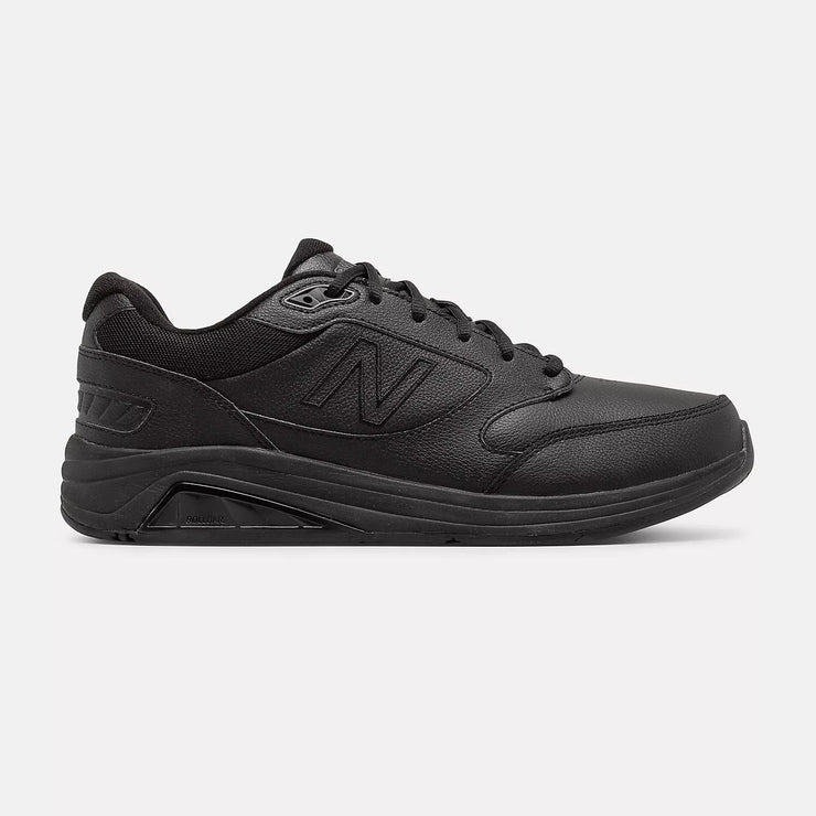 New balance discount black leather trainers